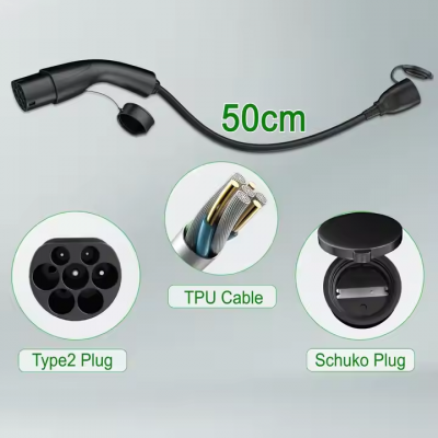 16A 3.5kW Type2 to Schuko Cable