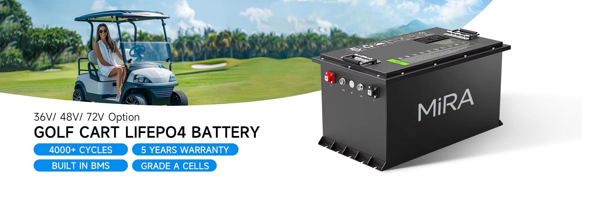 Golf cart lithium battery